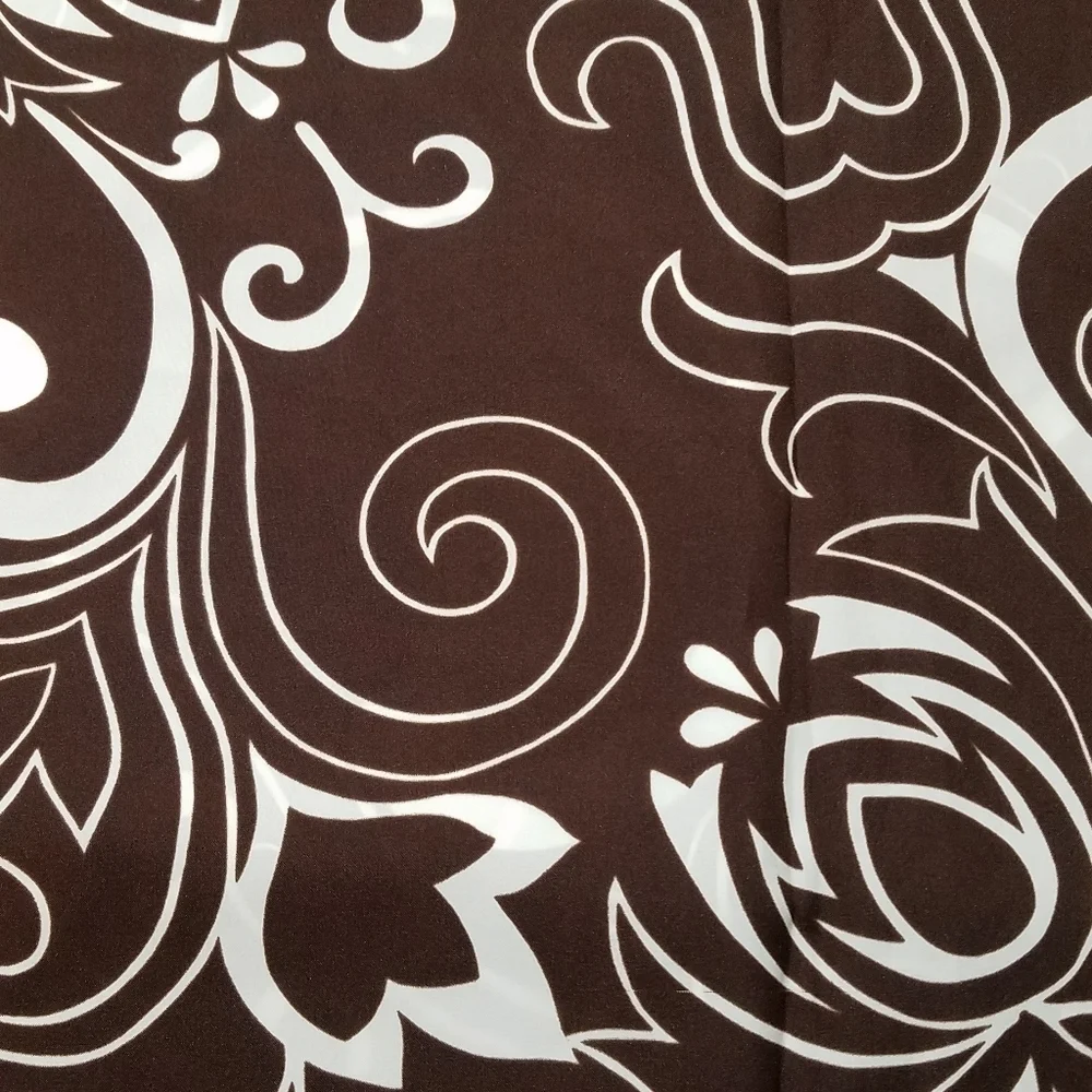 Polyester Fabric Brown with White Flowers 2 1/2 Yards 45
